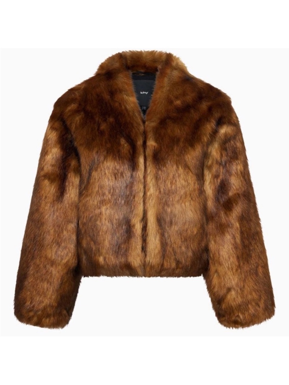 Plush Cropped Teddy Jacket in Brown